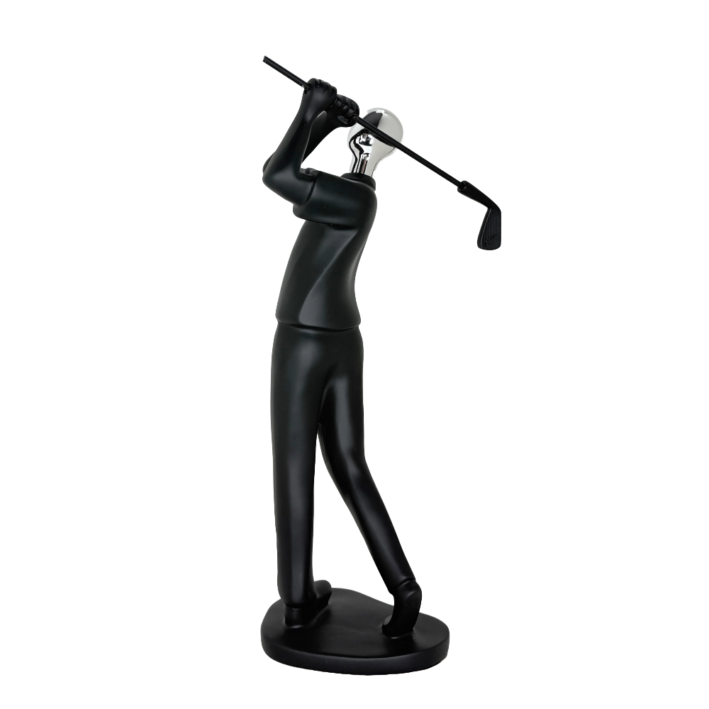 Modern Abstract Fragmented Golf Player 11-Inch Tabletop Figurine – Contemporary Resin Sports Statue for Home and Office Décor