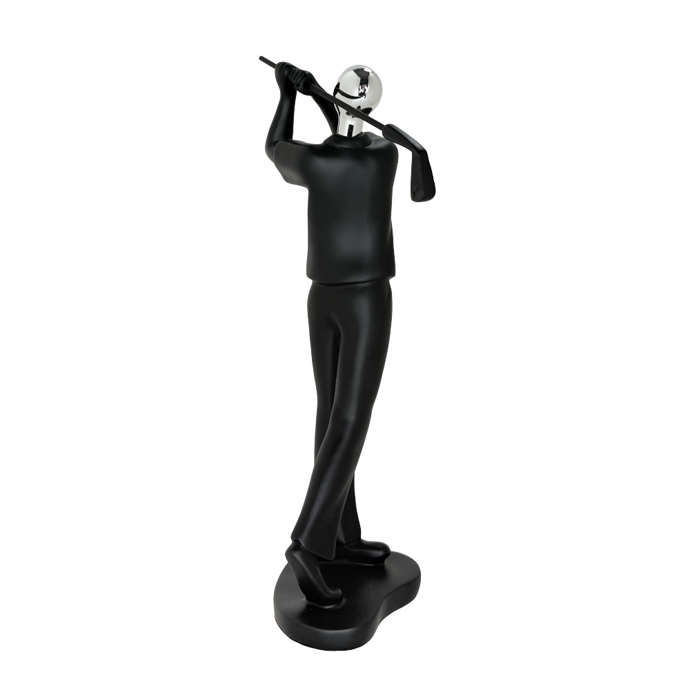 Modern Abstract Fragmented Golf Player 11-Inch Tabletop Figurine – Contemporary Resin Sports Statue for Home and Office Décor