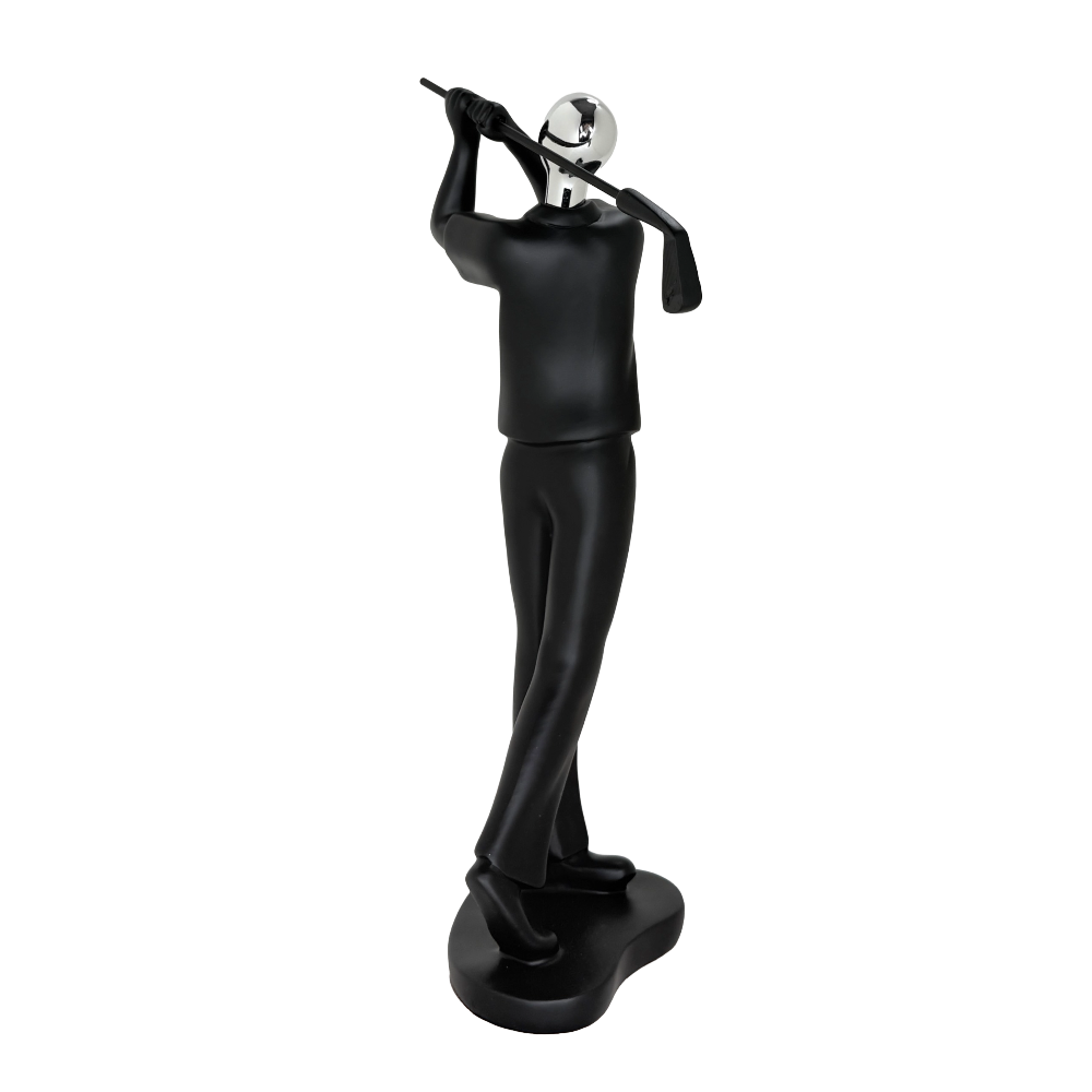 Modern Abstract Fragmented Golf Player 11-Inch Tabletop Figurine – Contemporary Resin Sports Statue for Home and Office Décor