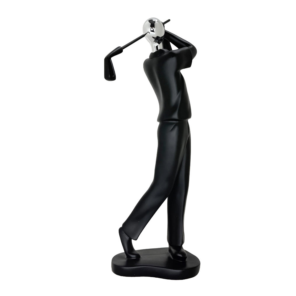 Modern Abstract Fragmented Golf Player 11-Inch Tabletop Figurine – Contemporary Resin Sports Statue for Home and Office Décor