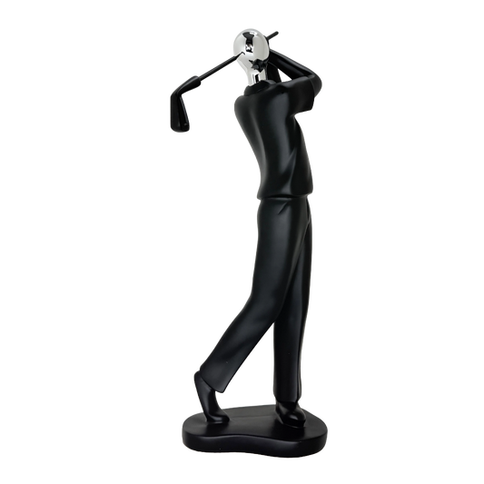 Modern Abstract Fragmented Golf Player 11-Inch Tabletop Figurine – Contemporary Resin Sports Statue for Home and Office Décor