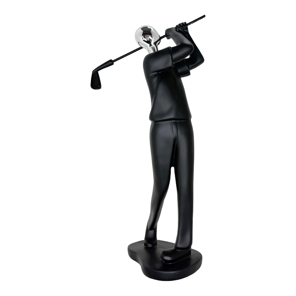 Modern Abstract Fragmented Golf Player 11-Inch Tabletop Figurine – Contemporary Resin Sports Statue for Home and Office Décor