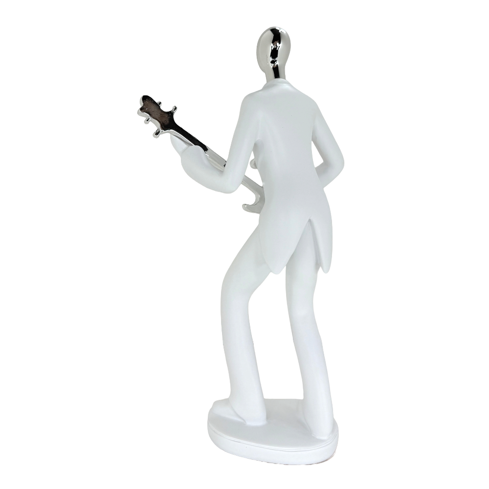 Modern Abstract Fragmented Guitar Player 11-Inch Tabletop Figurine – Contemporary Resin Musician Statue for Creative Home, Studio, and Office Décor