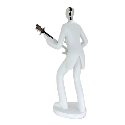 Modern Abstract Fragmented Guitar Player 11-Inch Tabletop Figurine – Contemporary Resin Musician Statue for Creative Home, Studio, and Office Décor