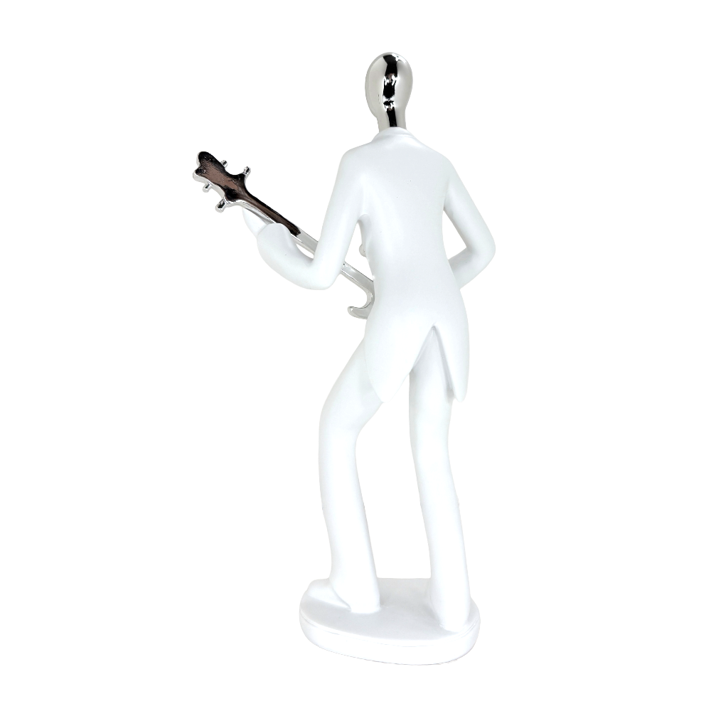 Modern Abstract Fragmented Guitar Player 11-Inch Tabletop Figurine – Contemporary Resin Musician Statue for Creative Home, Studio, and Office Décor