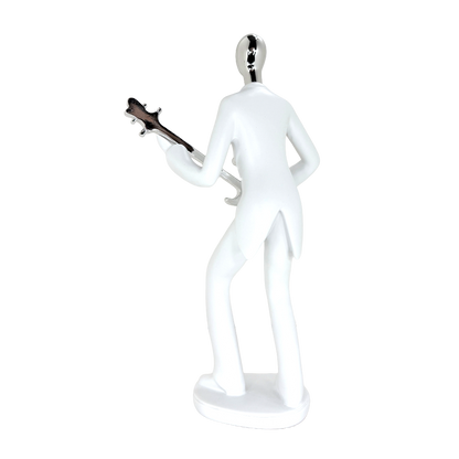 Modern Abstract Fragmented Guitar Player 11-Inch Tabletop Figurine – Contemporary Resin Musician Statue for Creative Home, Studio, and Office Décor