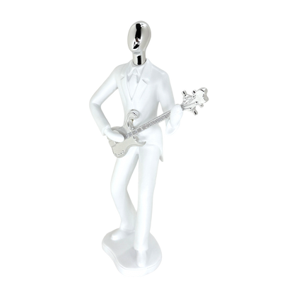 Modern Abstract Fragmented Guitar Player 11-Inch Tabletop Figurine – Contemporary Resin Musician Statue for Creative Home, Studio, and Office Décor