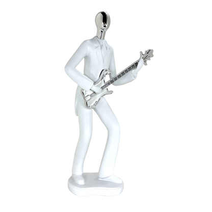 Modern Abstract Fragmented Guitar Player 11-Inch Tabletop Figurine – Contemporary Resin Musician Statue for Creative Home, Studio, and Office Décor