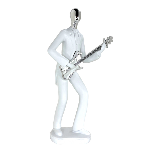 Modern Abstract Fragmented Guitar Player 11-Inch Tabletop Figurine – Contemporary Resin Musician Statue for Creative Home, Studio, and Office Décor