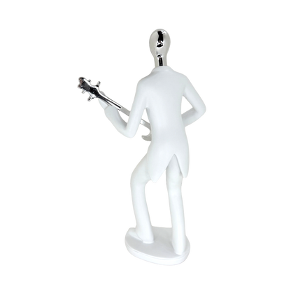 Modern Abstract Fragmented Guitar Player 11-Inch Tabletop Figurine – Contemporary Resin Musician Statue for Creative Home, Studio, and Office Décor