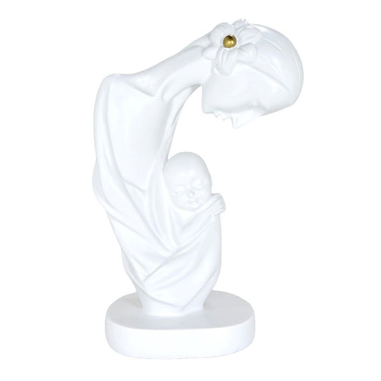 Modern Abstract Mother and Child Tabletop Sculpture – Contemporary Minimalist Parent-Child Statue for Family Home, Living Room, and Bedroom Decor