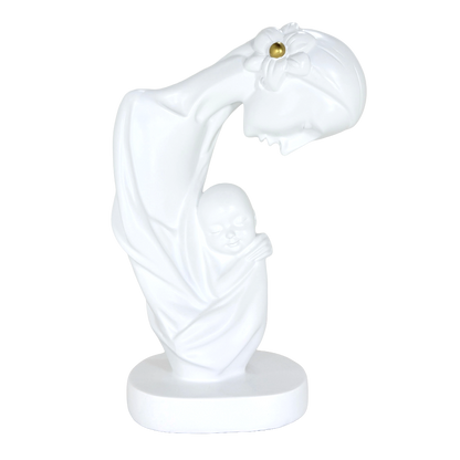 Modern Abstract Mother and Child Tabletop Sculpture – Contemporary Minimalist Parent-Child Statue for Family Home, Living Room, and Bedroom Decor