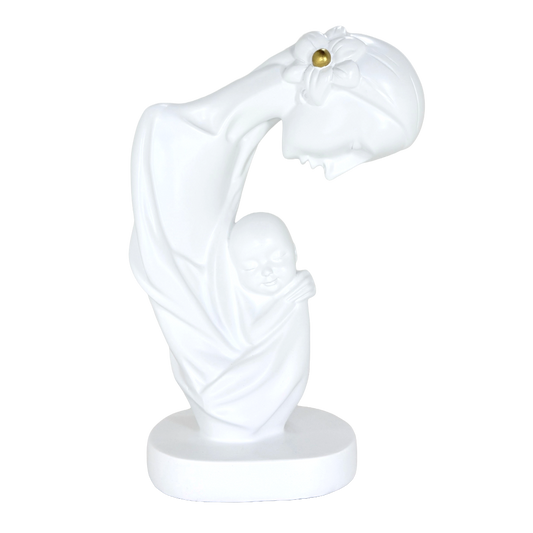 Modern Abstract Mother and Child Tabletop Sculpture – Contemporary Minimalist Parent-Child Statue for Family Home, Living Room, and Bedroom Decor