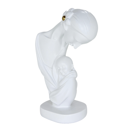 Modern Abstract Mother and Child Tabletop Sculpture – Contemporary Minimalist Parent-Child Statue for Family Home, Living Room, and Bedroom Decor