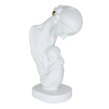 Modern Abstract Mother and Child Tabletop Sculpture – Contemporary Minimalist Parent-Child Statue for Family Home, Living Room, and Bedroom Decor