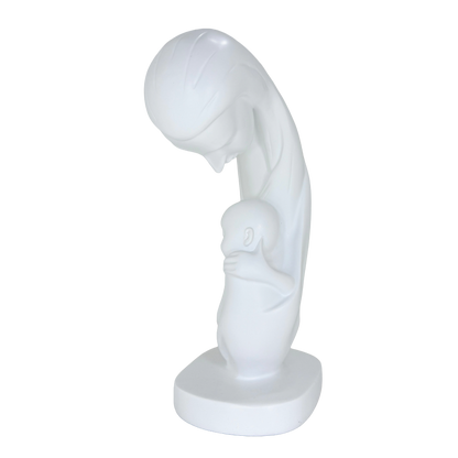 Modern Abstract Mother and Child Tabletop Sculpture – Contemporary Minimalist Parent-Child Statue for Family Home, Living Room, and Bedroom Decor