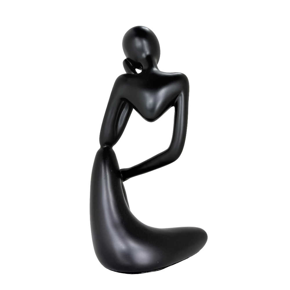 Modern Abstract Thinker Tabletop Sculpture – Contemporary Minimalist Seated Figurine for Home, Office, and Living Room Décor