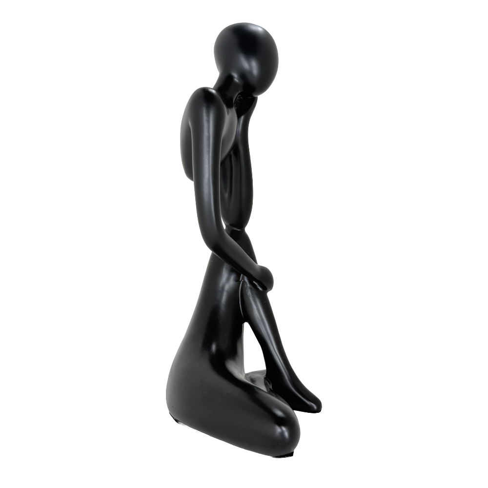 Modern Abstract Thinker Tabletop Sculpture – Contemporary Minimalist Seated Figurine for Home, Office, and Living Room Décor