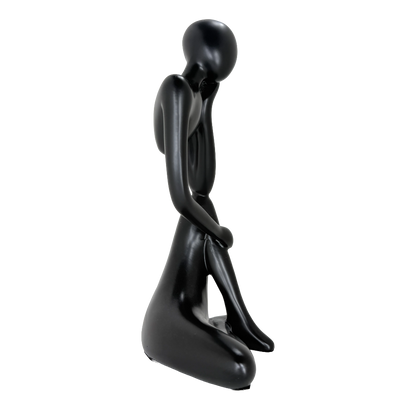 Modern Abstract Thinker Tabletop Sculpture – Contemporary Minimalist Seated Figurine for Home, Office, and Living Room Décor