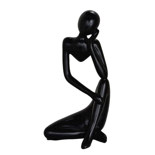 Modern Abstract Thinker Tabletop Sculpture – Contemporary Minimalist Seated Figurine for Home, Office, and Living Room Décor