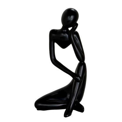 Modern Abstract Thinker Tabletop Sculpture – Contemporary Minimalist Seated Figurine for Home, Office, and Living Room Décor