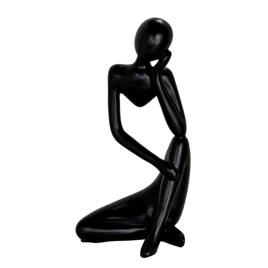 Modern Abstract Thinker Tabletop Sculpture – Contemporary Minimalist Seated Figurine for Home, Office, and Living Room Décor