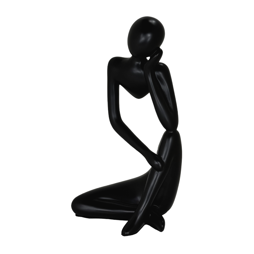 Modern Abstract Thinker Tabletop Sculpture – Contemporary Minimalist Seated Figurine for Home, Office, and Living Room Décor