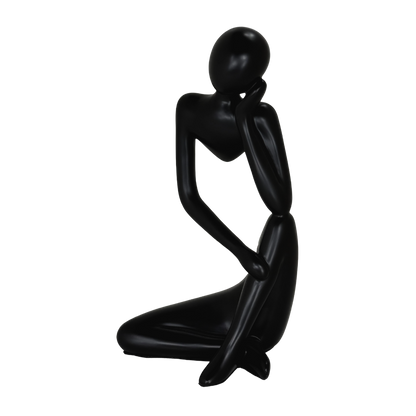 Modern Abstract Thinker Tabletop Sculpture – Contemporary Minimalist Seated Figurine for Home, Office, and Living Room Décor