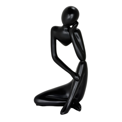 Modern Abstract Thinker Tabletop Sculpture – Contemporary Minimalist Seated Figurine for Home, Office, and Living Room Décor