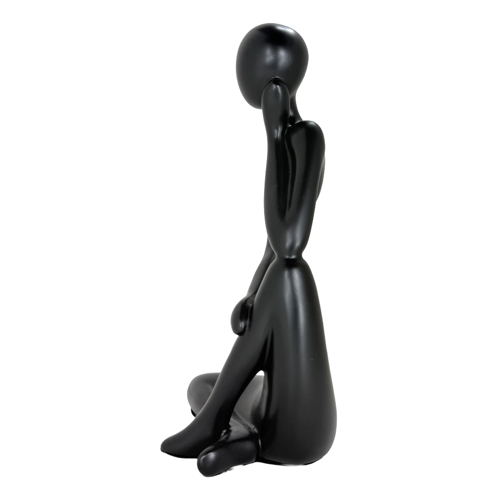 Modern Abstract Thinker Tabletop Sculpture – Contemporary Minimalist Seated Figurine for Home, Office, and Living Room Décor