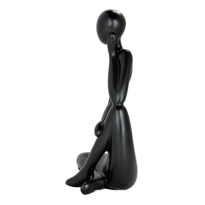 Modern Abstract Thinker Tabletop Sculpture – Contemporary Minimalist Seated Figurine for Home, Office, and Living Room Décor