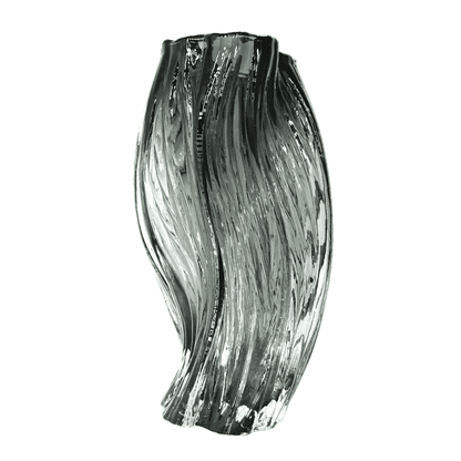 Contemporary Twisted Smoke Glass Vase – Elegant Sculptural Statement Piece