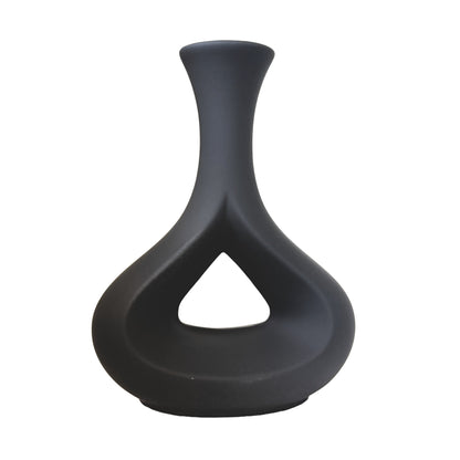 Minimalist Teardrop Ceramic Vase – Contemporary Matte Navy Decor