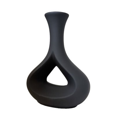 Minimalist Teardrop Ceramic Vase – Contemporary Matte Navy Decor