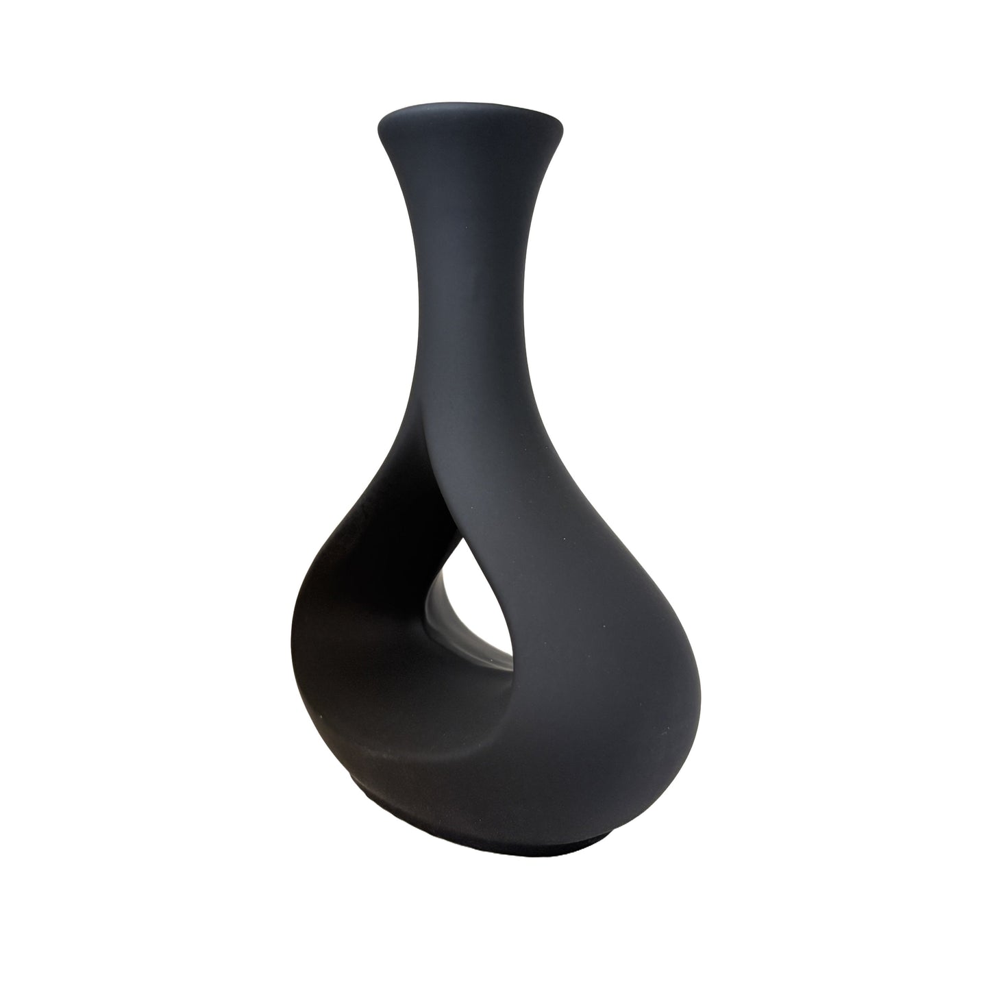 Minimalist Teardrop Ceramic Vase – Contemporary Matte Navy Decor