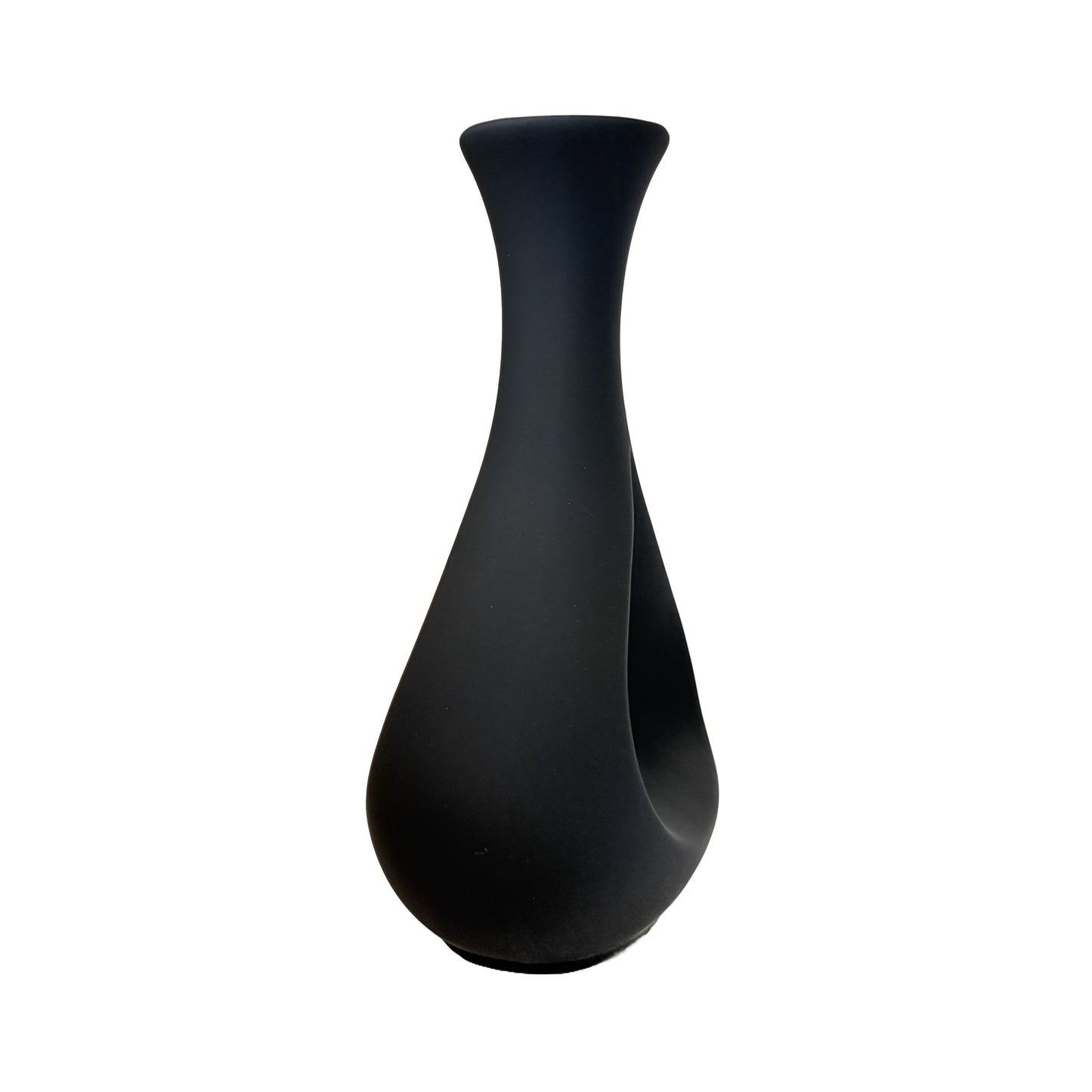 Minimalist Teardrop Ceramic Vase – Contemporary Matte Navy Decor