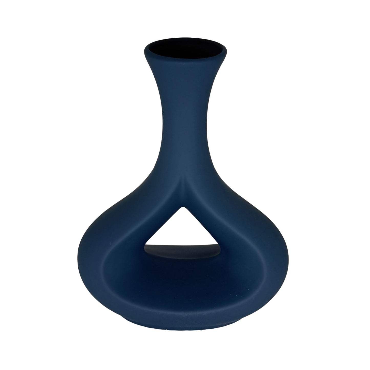Minimalist Teardrop Ceramic Vase – Contemporary Matte Navy Decor