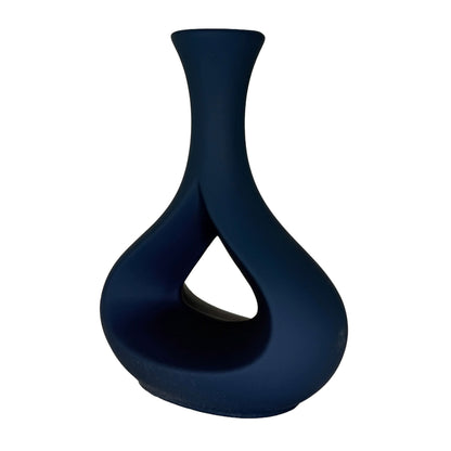 Minimalist Teardrop Ceramic Vase – Contemporary Matte Navy Decor