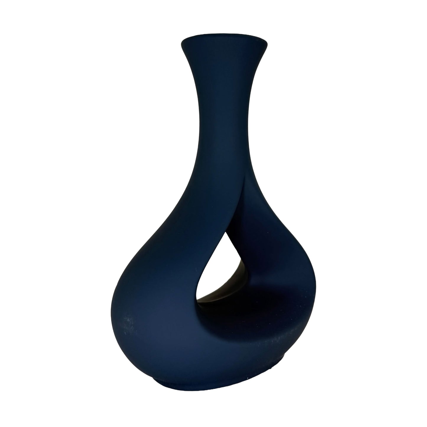 Minimalist Teardrop Ceramic Vase – Contemporary Matte Navy Decor