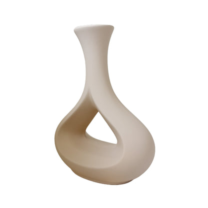 Minimalist Teardrop Ceramic Vase – Contemporary Matte Navy Decor
