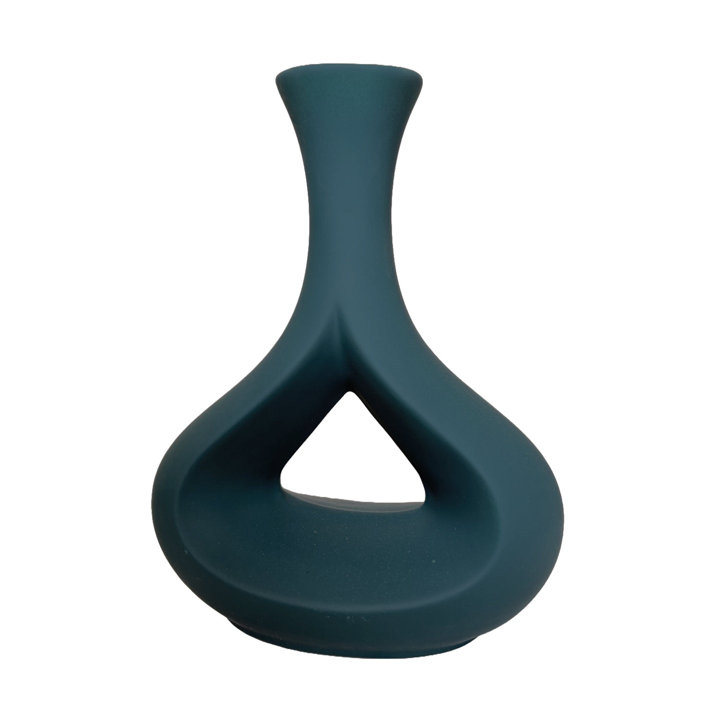 Minimalist Teardrop Ceramic Vase – Contemporary Matte Navy Decor