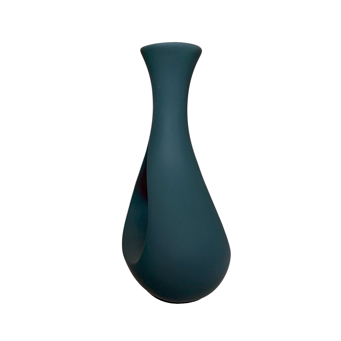 Minimalist Teardrop Ceramic Vase – Contemporary Matte Navy Decor