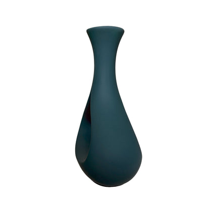 Minimalist Teardrop Ceramic Vase – Contemporary Matte Navy Decor