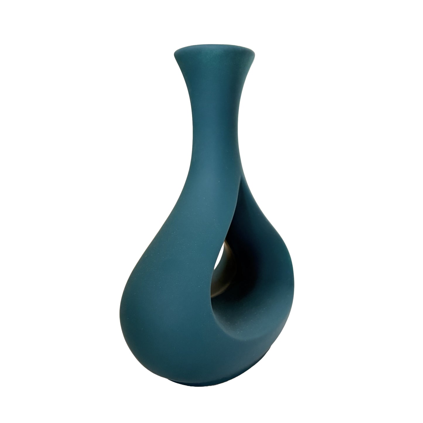 Minimalist Teardrop Ceramic Vase – Contemporary Matte Navy Decor