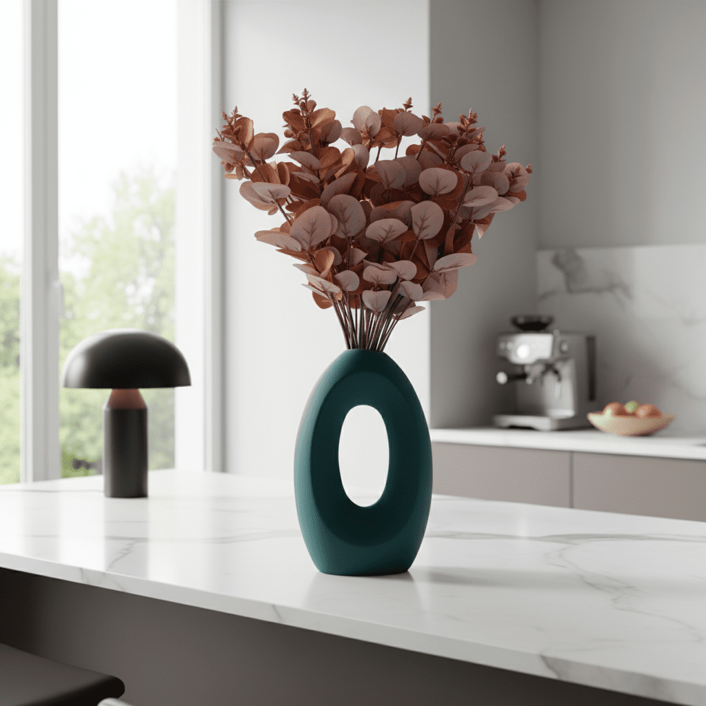 The Blush Eucalyptus – Soft Elegance in Every Stem | Premium Artificial Eucalyptus Stems for Vase Styling, Table Centerpieces & Modern Luxury Home Decor