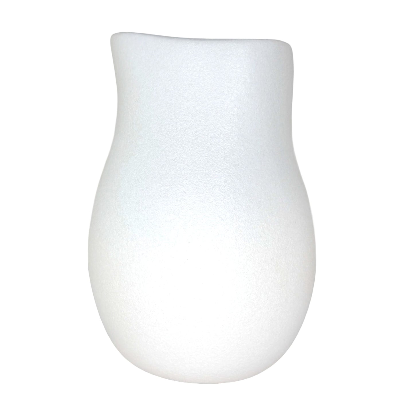 Modern Abstract Minimalist White Ceramic Vase with Gold Accent