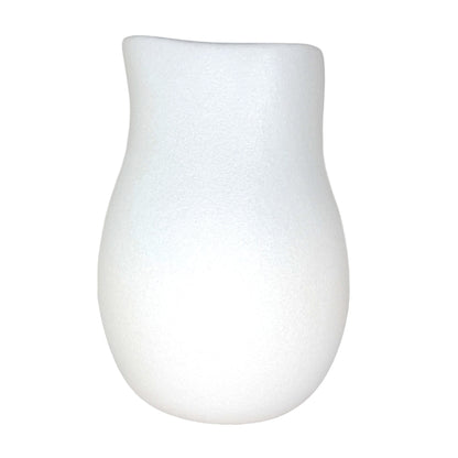 Modern Abstract Minimalist White Ceramic Vase with Gold Accent