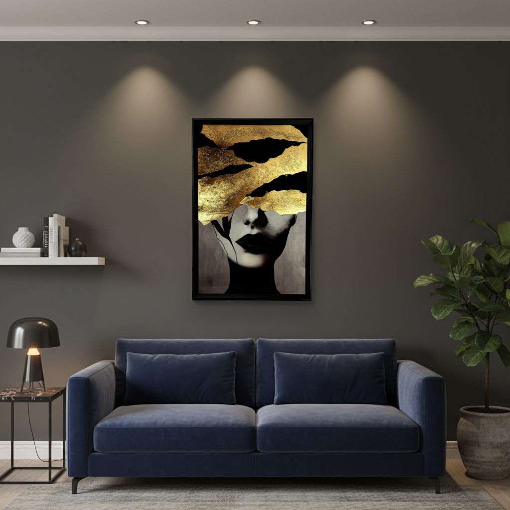 The Golden Veil: Mystery draped in elegance.