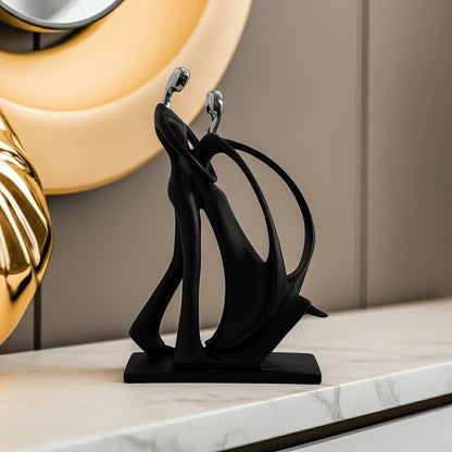 Modern Black Abstract Sculpture – Luxury Table Decor Accent