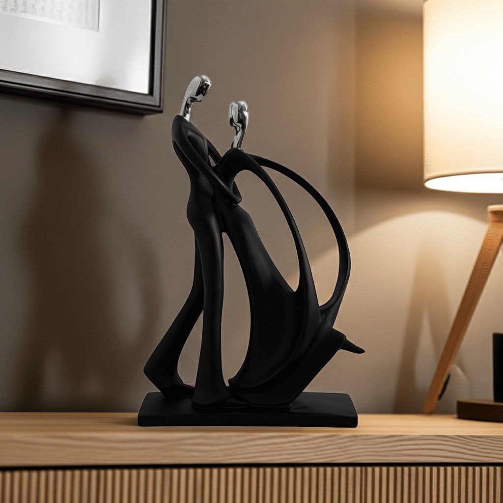 Modern Black Abstract Sculpture – Luxury Table Decor Accent